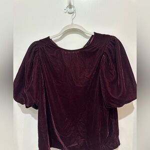 GAP Deep Burgundy Velvet Blouse